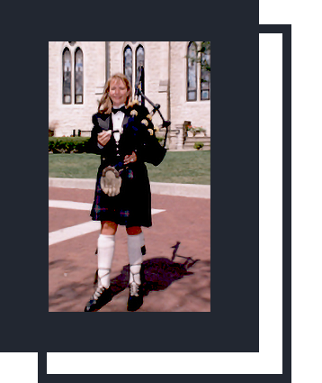 Hope with bagpipe